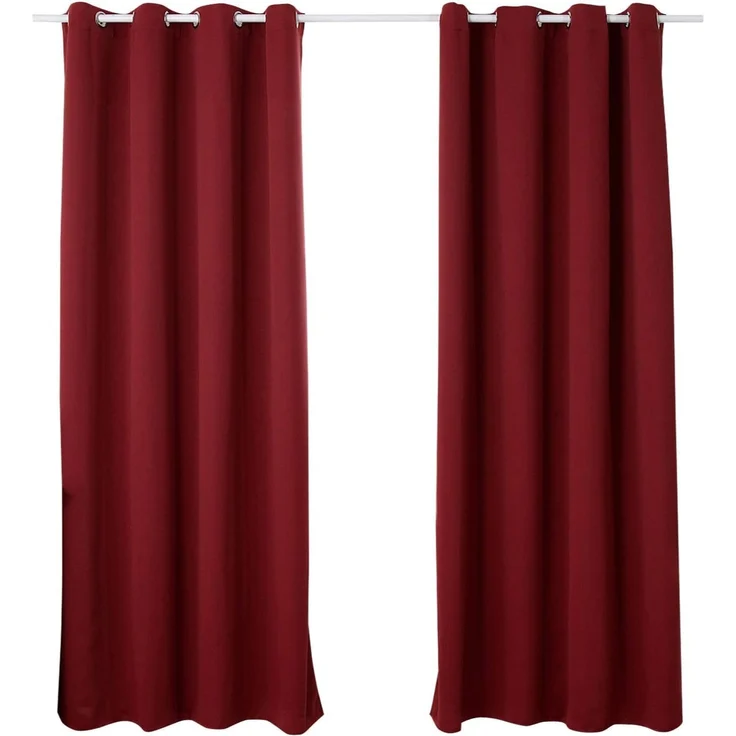 Woltu Verdunkelungsvorhang, Ösen, blickdicht, 2er Set Vorhang Blickdicht Thermovorhang 250g/m²