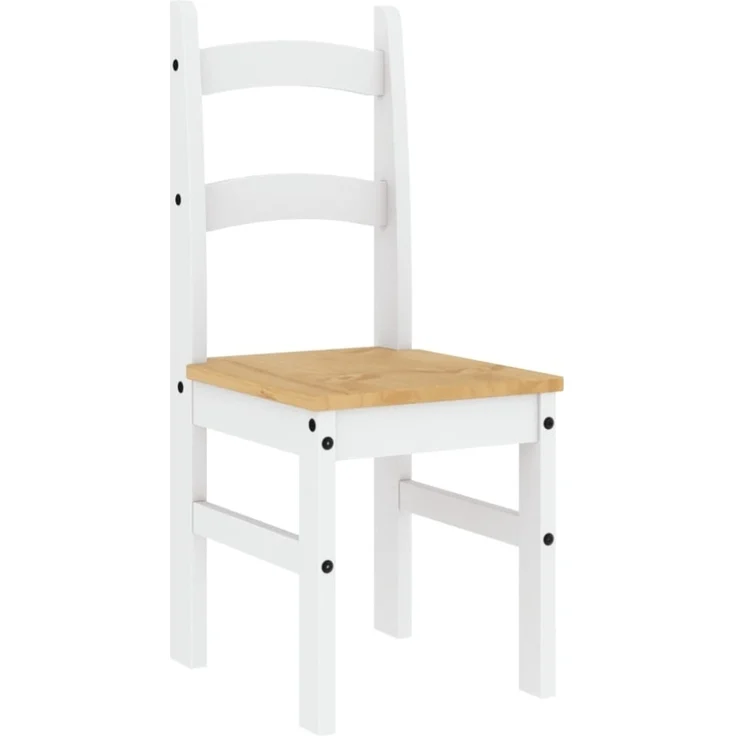 vidaXL Essstühle 2 Stk. Weiß 40x46x99 cm Massivholz Kiefer 4005728 – Bild 2