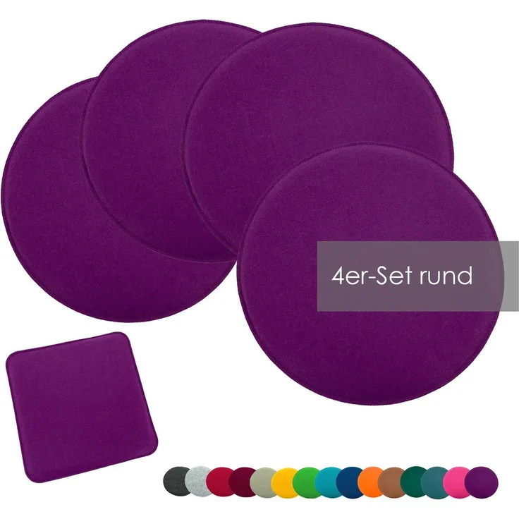 heimtexland Sitzkissen Filz Sitzauflage Stuhlkissen Bankkissen abwaschbar, Filzkissen eckig & rund I Indoor Outdoor I bequem & robust
