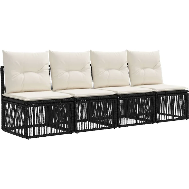 vidaXL Gartensofa-set 8 stk. 8-Sitzanzahl Schwarz und Cremeweiß 3435316 – Bild 4