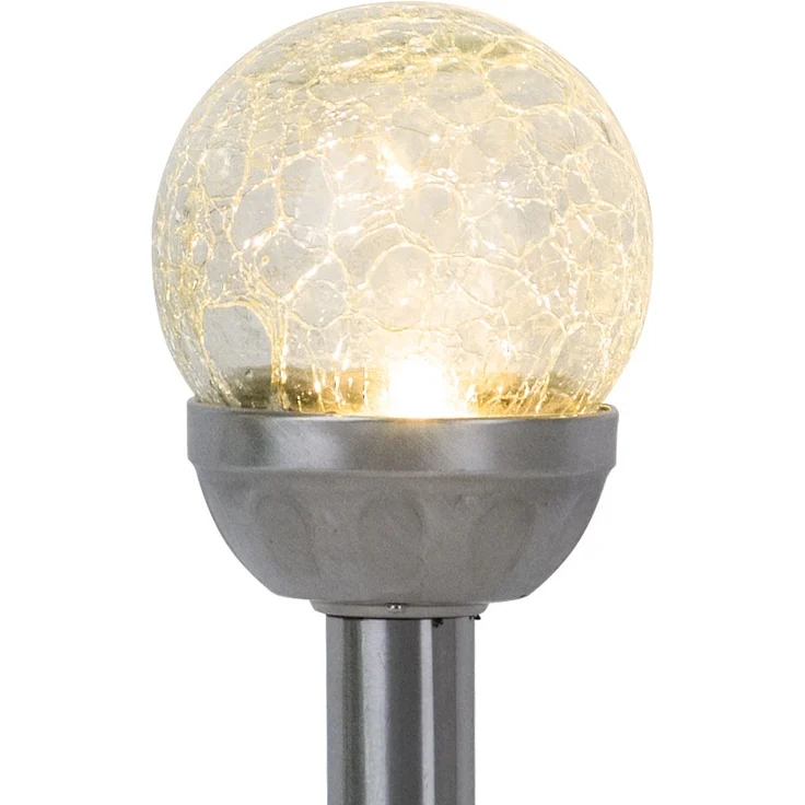 4er Set LED Solarleuchte, Glaskugel, Erdspieß, H 34,5 cm – Bild 8