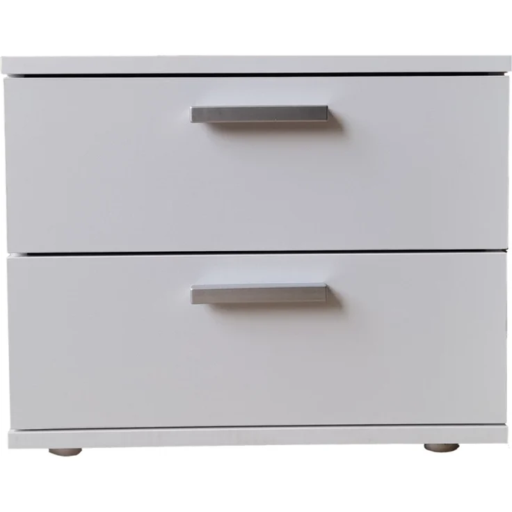 HTI-Living Nachtkommode Nachtschrank Weiß mit 2 Schubladen Nina (Stück, 1 St, 1 Nachtschrank), Nachttisch Nachtkommode Nachtkonsole – Bild 1
