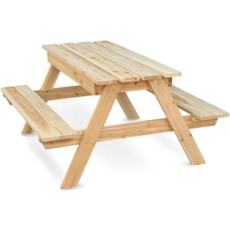 holz4home Outdoor Picknickbank Kinder, massive Kiefernholz-Bank für mehrere Personen, wetterfest und langlebig – Bild 1