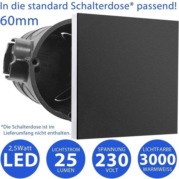 Maxkomfort LED Wandstrahler 6107, LED fest integriert, 3000K, Warmweiß, Treppenbeleuchtung – Bild 3