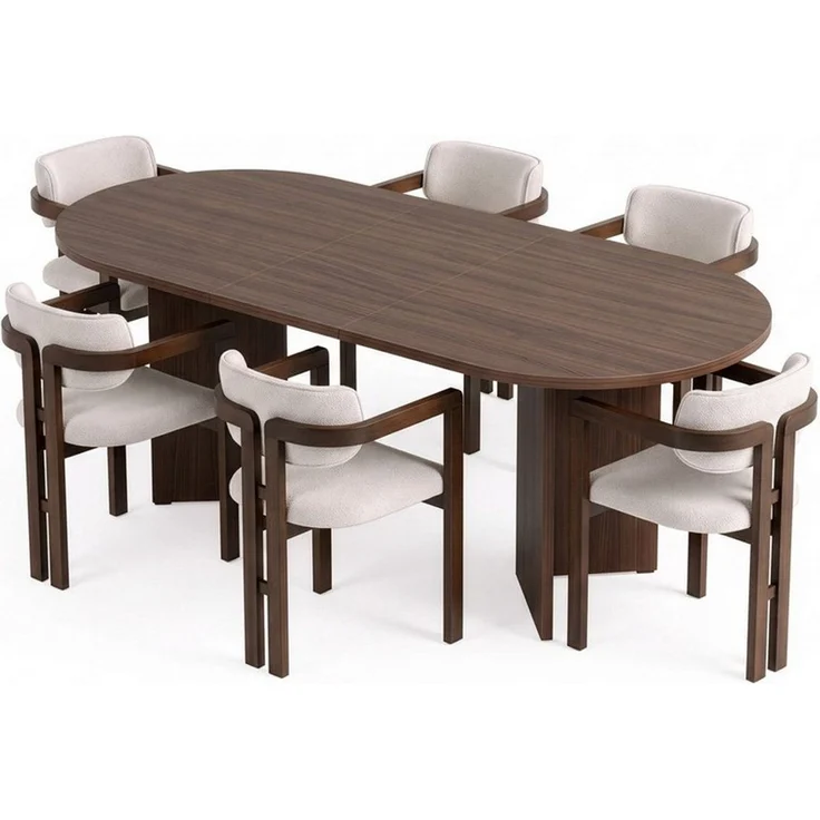 Skye Decor Essgruppe Aleria, (Set, 7-tlg, 1 Esstisch + 6 Stühle) – Bild 1