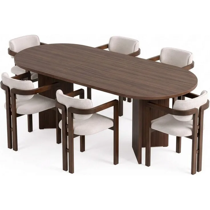 Skye Decor Essgruppe Aleria, (Set, 7-tlg, 1 Esstisch + 6 Stühle)