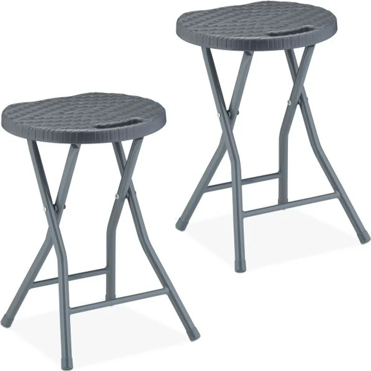 Rattan Klapphocker 2er Set – Bild 1
