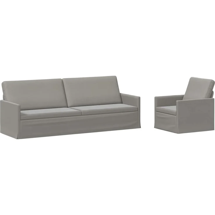 vidaXL Sofa-Set 2 pcs Hellgrau Samt (V) 3433229 – Bild 1