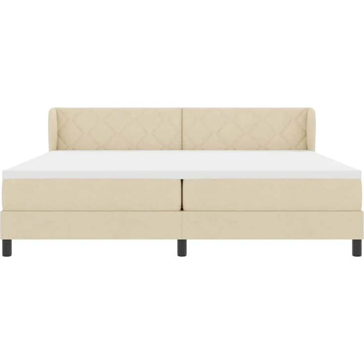 vidaXL Boxspringbett mit Kopfteil Creme 200 x 200 cm Stoff 3340113 – Bild 7