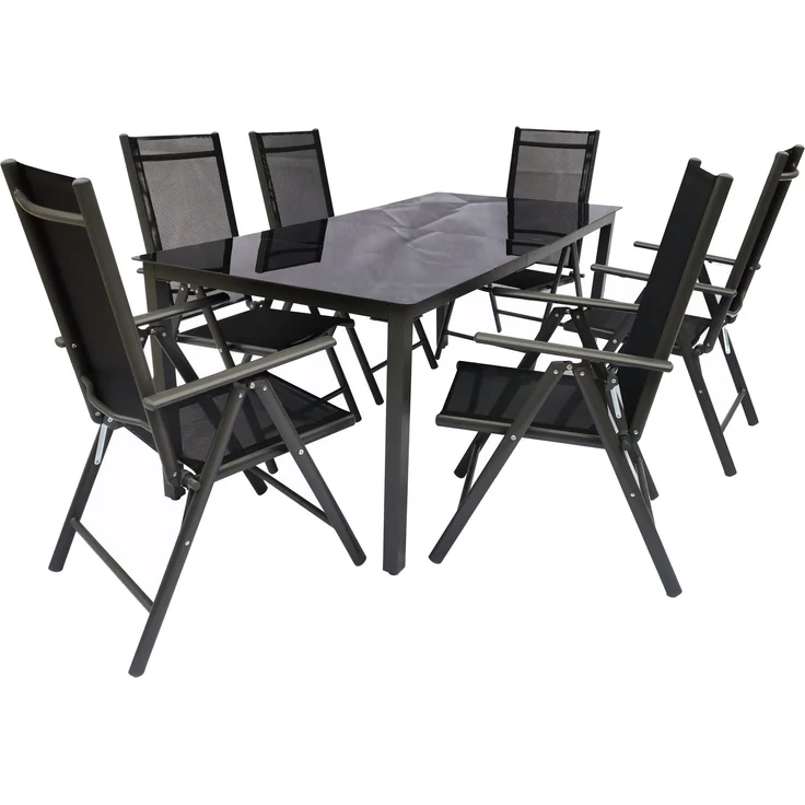 VCM Gartenmöbel-Set Miami 915310 Anthrazit H. 76 x B. 189 x T. 90 cm – Bild 4