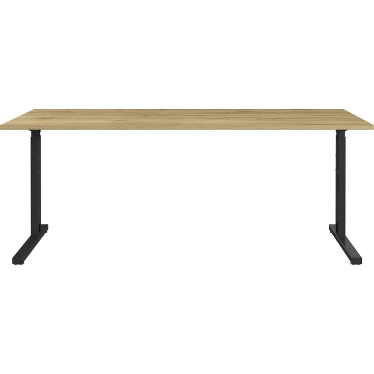 Germania GW-PROFI 3.0 Schreibtisch 4253, Grandson-Eiche-Nb./Schwarz, 180 x 80 x 80 cm (BxHxT) – Bild 2