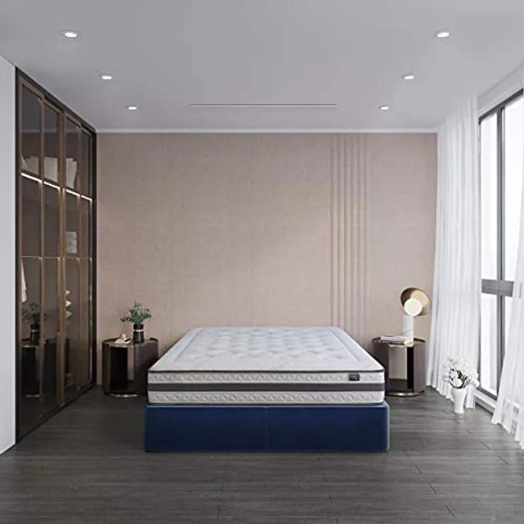 Kuo Dream - Eco Natur Matratze | 100% Spanisch, Oeko-TEX | Taschenfederkern, Baumwolle-Bamboo | Lendenwirbelstütze Latex, Ganzjährig, Beige, 135x180 cm – Bild 3