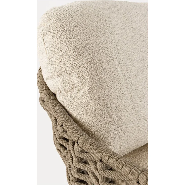2-Sitzer Gartensofa Seram - Teakholz Natur, Seilgeflecht Taupe, inkl. Kissen – Bild 6