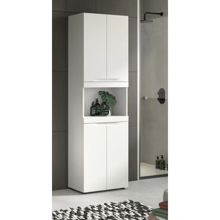 Badezimmer Hochschrank Gusto in weiß matt 60x194 cm – Bild 4