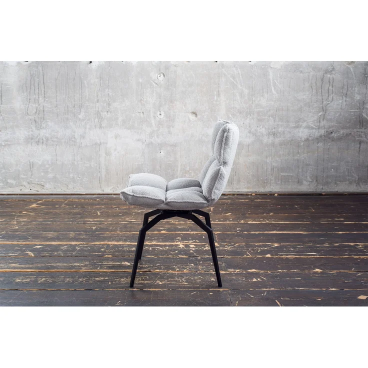 KAWOLA Esszimmerstuhl BARO Drehstuhl Stoff grau 86 x 65 x 54 cm – Bild 4