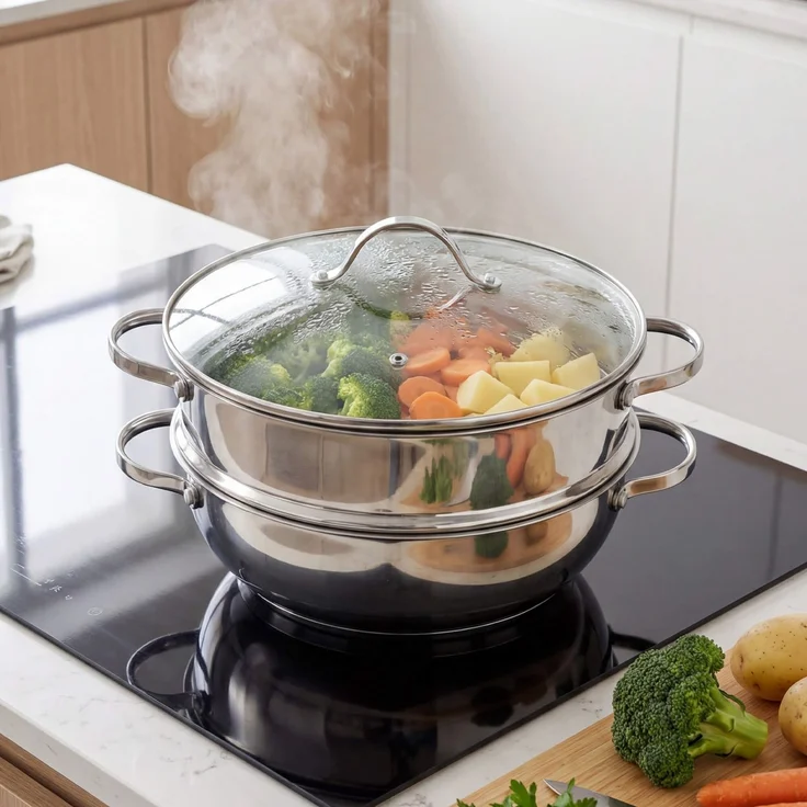 GRÄWE Dampfgarer/Servierpfanne 28 cm mit Dampfeinsatz, Serie Pro-Line – Bild 3