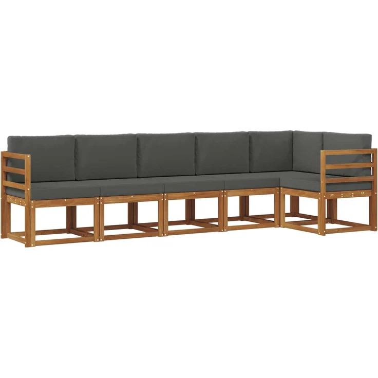 vidaXL Outdoor-Sofagarnitur 6 stk. 6-Sitzer Natur und Anthrazit 3366450 – Bild 2