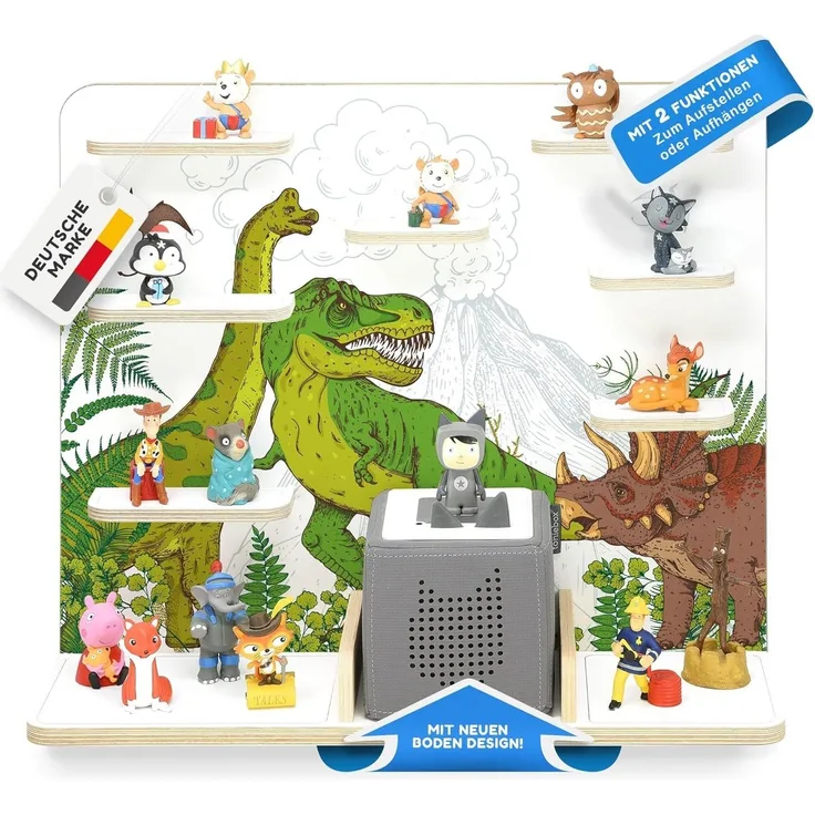 stadtecken Kinderregal Dinosaurier, Regal für die Toniebox und ca. 50 Tonies