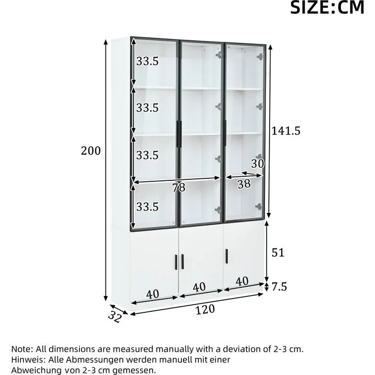 ZUBALIYA Schrank mit LED-Beleuchtung in Weiß, ideale Lösung für kleine Räume, robuste Verarbeitung, langlebige Materialien, einfache Selbstmontage, mit verständlicher Aufbauanleitung, si. (Modell 3) – Bild 16