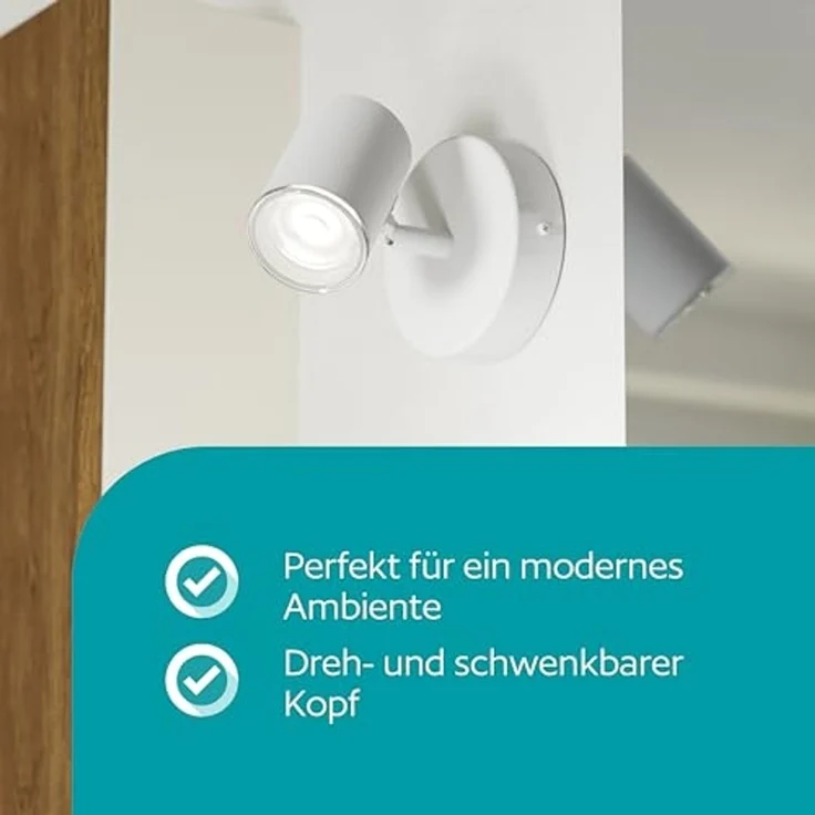 EGLO Deckenspot CONSUMA 1 Spotlampe - Stahl - GU10 - 1X5W - IP44, ohne Leuchtmittel, Wandleuchte, Wandspot, schwenkbar, Strahler, L11 x H11,5 x AL13 cm – Bild 3