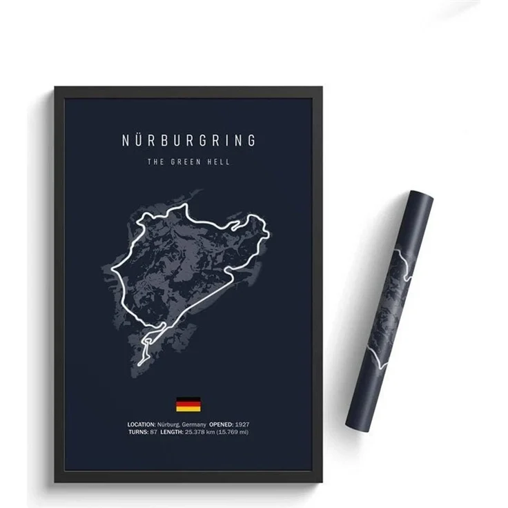 JUSTGOODMOOD Poster Formel 1 2026 Rennstrecken Großer Preis von Monaco Monza Spa Francorch, Nürburgring (1 St)