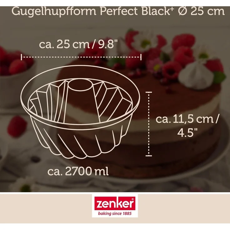Zenker Gugelhupfform Kuchenform, Rundbackform, Traditionelle Backform – Bild 4