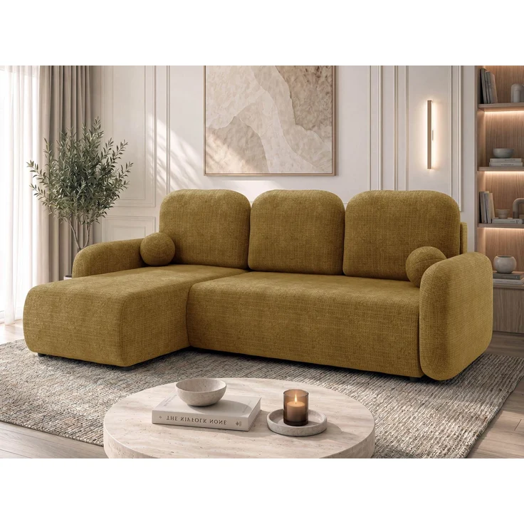 Mirjan24 Ecksofa Gizefa (Farbe: Crem 48), 89 x 147 x 233 cm – Bild 1