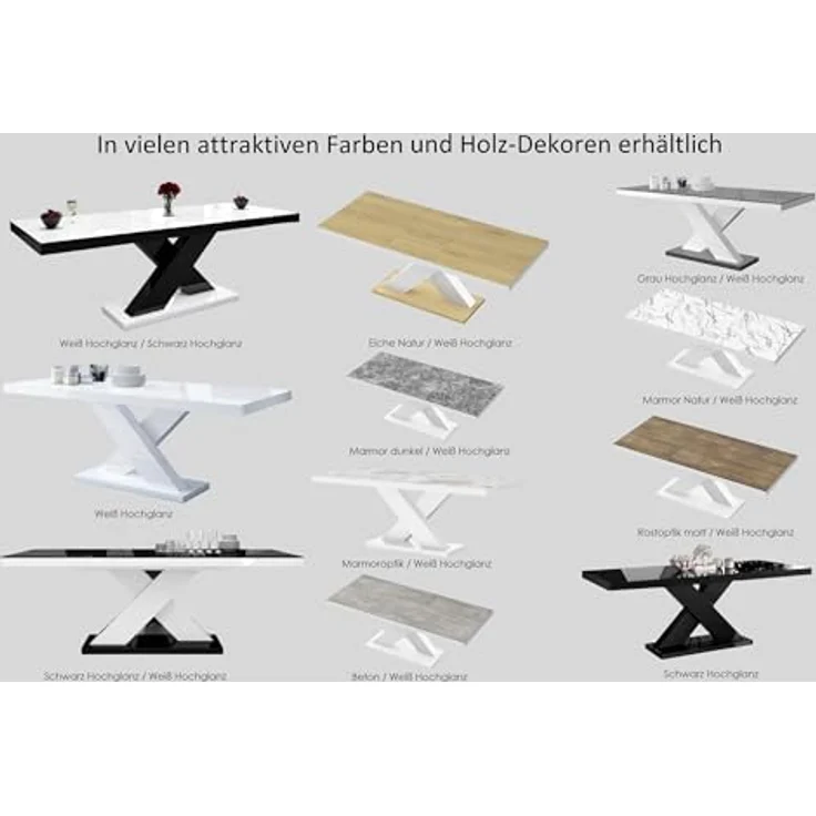 designimpex Esstisch Design Tisch HE-888 Weiß Hochglanz ausziehbar 160 bis 210 cm – Bild 6