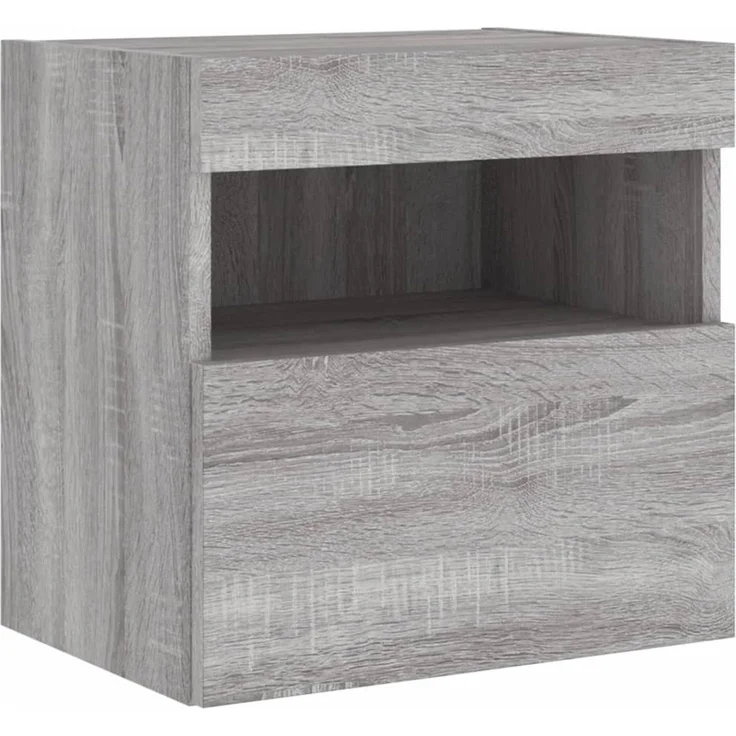 TV-Wandschrank, Fernsehschrank mit LED-Leuchten Grau Sonoma 40x30x40 cm – Bild 3