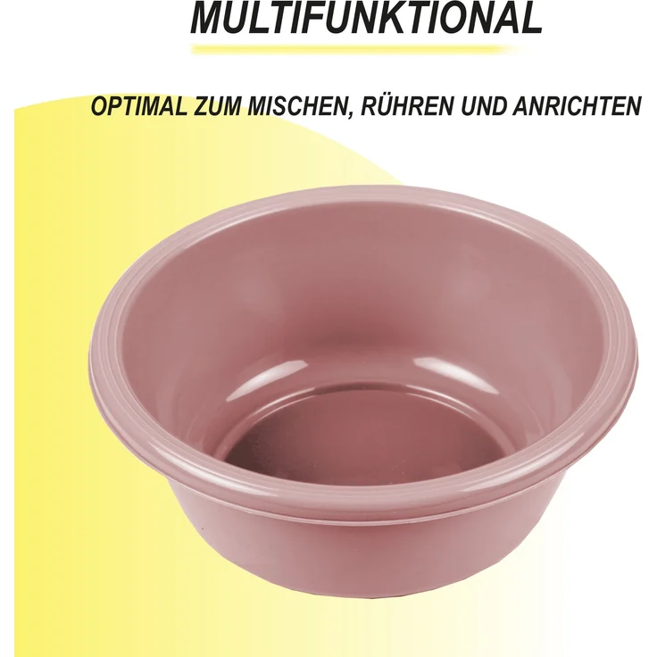 Salatschüssel 5er Set ( 700ml - 6 L ) "Rosa" - Rührschüssel Vorratsschüssel, Spülmaschinenfest ( Ø16cm - Ø32cm ) Lebensmittelbehälter, stapelbar – Bild 3