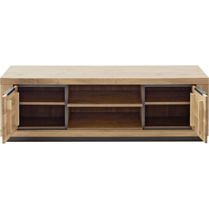Lowboard >GRENO< in natur geölt, Wildeiche teilmassiv - 163x52x54cm (BxHxT) – Bild 2