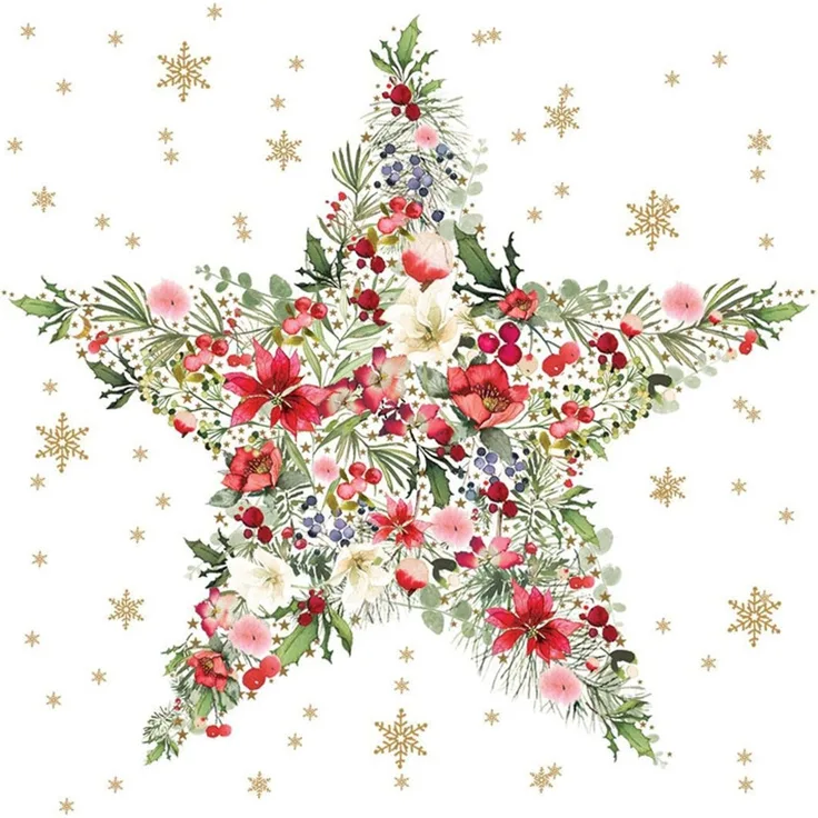 Paperproducts Servietten 33x33 cm Beautiful Christmas Star
