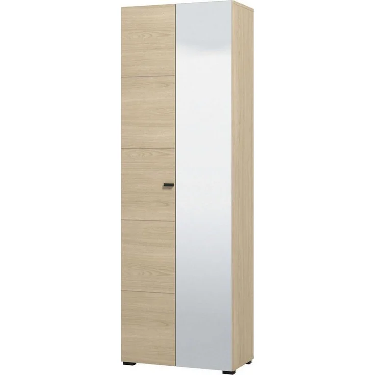 Home affaire Garderobenschrank Rathlin, Stauraumschrank, Flurschrank, ausziehbare Kleiderstange Spiegeltür, Gesamtbreite 64 cm, drei Regale – Bild 2