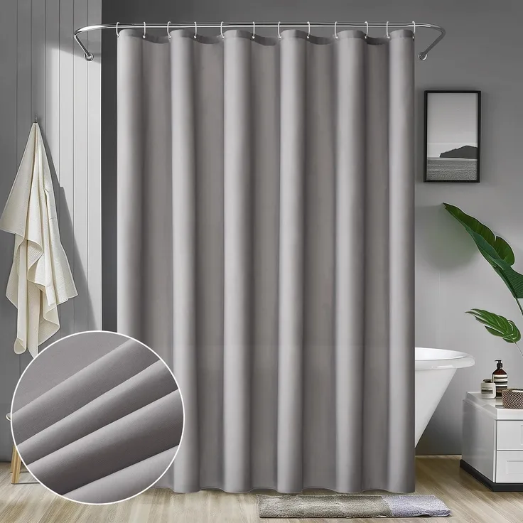 Duschvorhang 240x200cm Grau Wasserdicht Badvorhang Anti-Schimmel Textil