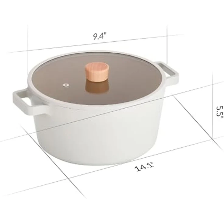 NEOFLAM® Kochtopf FIKA Kochtopf 24cm inkl. Glasdeckel, Aluminiumguss (1-tlg) – Bild 2