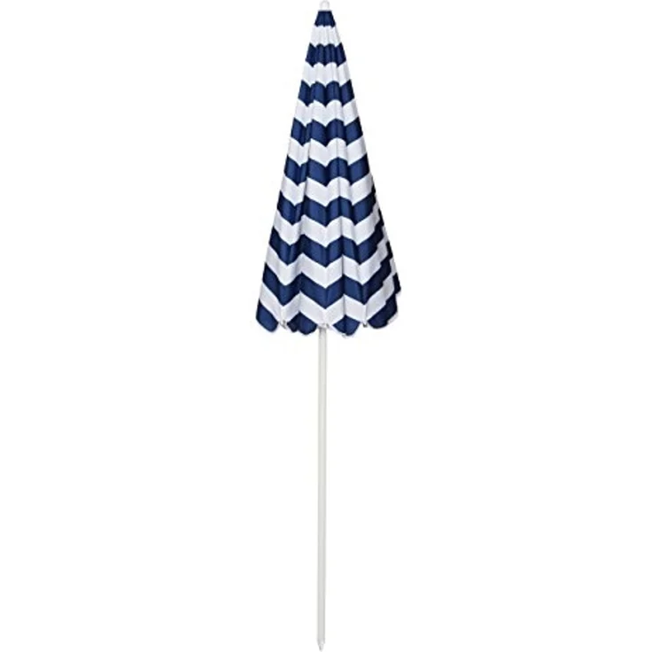 Sekey Sonnenschirm mit Schutzhülle, Neigungswinkel und Höhe verstellbar, Polyester blau / weiß, 160 cm – Bild 5