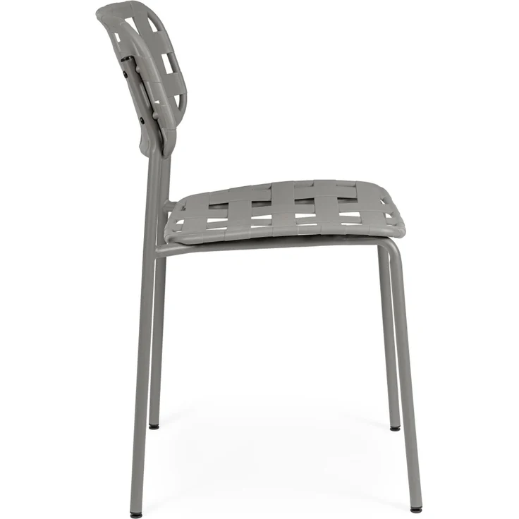 Gartenstuhl Clover 4er-Set aus Metall, modern, grau, stapelbar für deinen Außenbereich – Bild 2