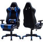 KCREAM Gaming Stuhl Gaming Sessel Massage Racing Bürostuhl Höhenverstellbarer Drehstuhl PC Stuhl Ergonomisches Computerstuhl Gamer Stuhl (Blau)