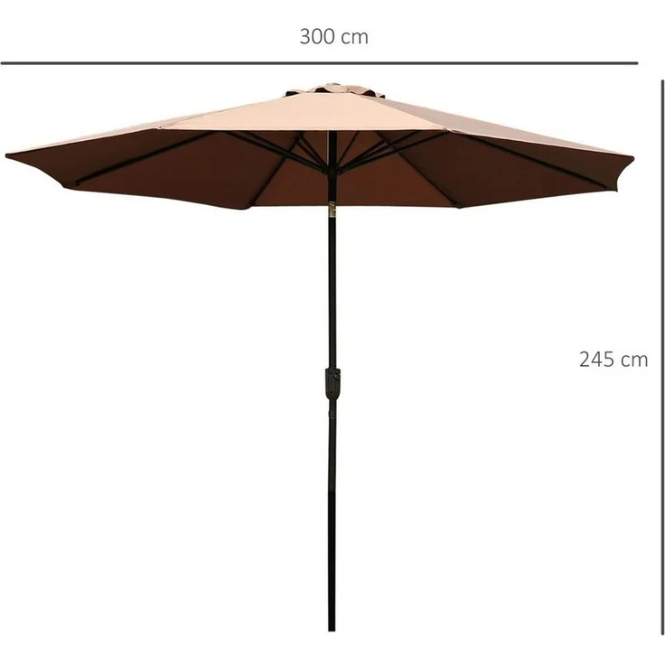 Outsunny Sonnenschirm Knickschirm mit Handkurbel – Bild 3