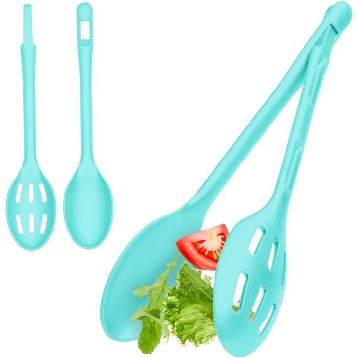 Hausfelder Salatbesteck Salatbesteck 2iteilig (Grün) (Set 2teilig, 2 Salatlöffel), 2-teiliges Salatbesteck, einfaches Clicksystem – Bild 4