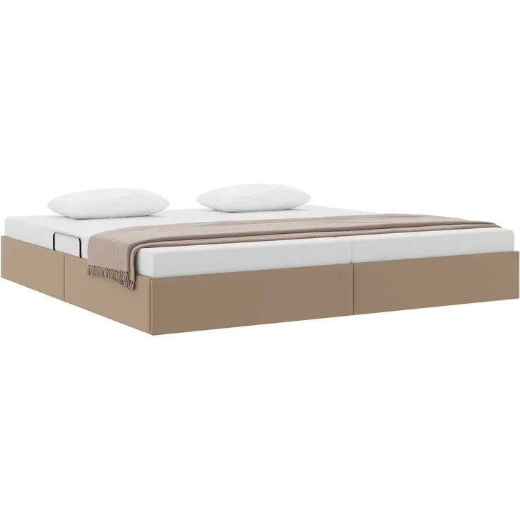 vidaXL Ottoman Bettgestell Cappuccino 200 x 200 cm Kunstleder 3442789 – Bild 3
