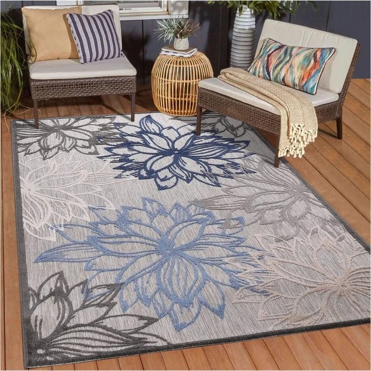 Sanat Teppich Floral 2 Outdoor, rechteckig, Höhe: 6 mm, In- und Outdoor geeignet, Blumen, Balkon, Terrasse, Außenbereich – Bild 5