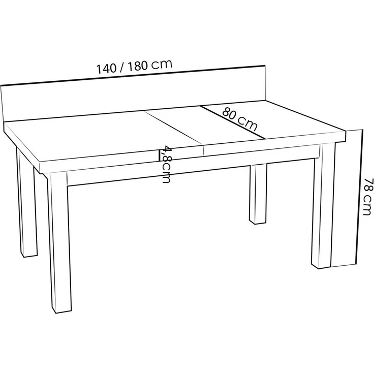 WFL GROUP Esstisch Gemini ausziehbar rechteckig modern mit schwarzen Holzbeinen (MADE IN EU, 5 Gr. – 120/140/160/170/200 cm ausziehbar auf 160/180/210/250/300 cm), platzsparender Tisch in Holzoptik für Küche, Esszimmer oder Wohnzimmer – Bild 2