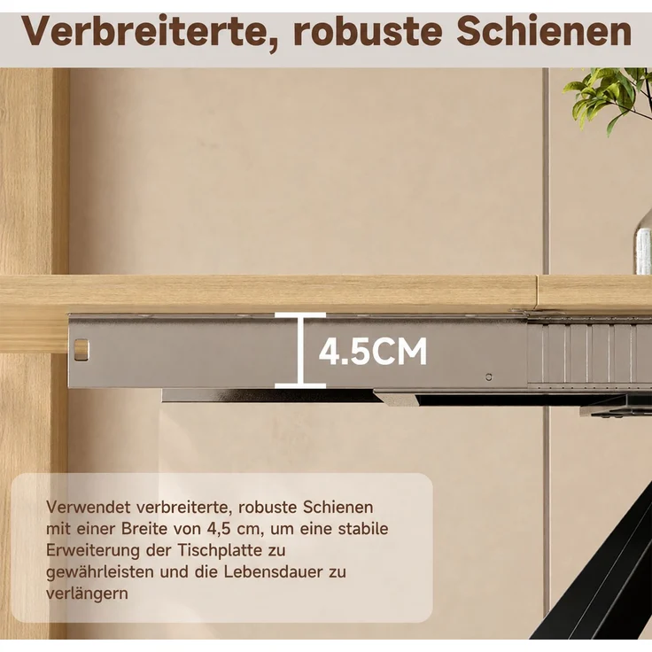 Merax Ausziehbarer Esstisch mit 3 Längen, 160/200/240*90 cm, geeignet für 6-10 Personen, rechte Form, Metallbeine, einfacher Stil, Tisch für Esszimmer, Küche, Eichenfarbe – Bild 7