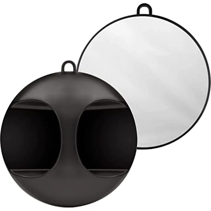 Kurtzy Kosmetikspiegel Schwarzer Friseurspiegel mit Griff - Friseurhandspiegel (1-St)