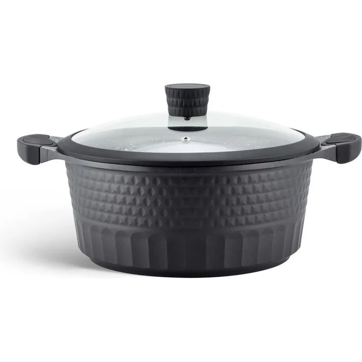 Edenberg Topf-Set Schwarze Topfset klassische Töpfe, Kasserolle Pfanne Keramik INDUKTION, Aluminium, Keramik (10-tlg, Zeitloses Design des Topfsets. Eine ideale Geschenkidee)