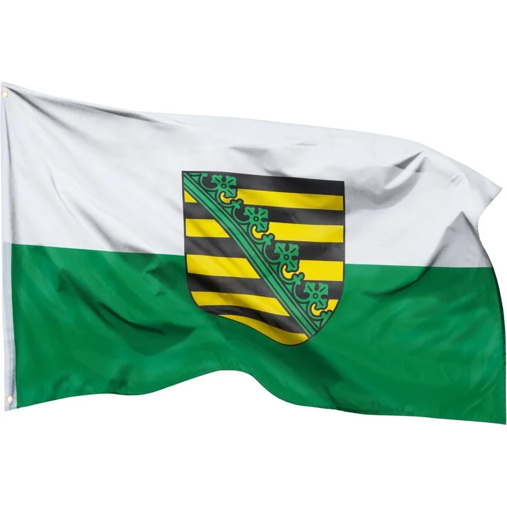 PHENO FLAGS Sachsen Flagge 90x150 cm - wetterbeständige Fahne mit Messingösen, 100% Polyester, robuste Doppelnaht & in lebendigen Farben - ideal für Flaggen-Liebhaber