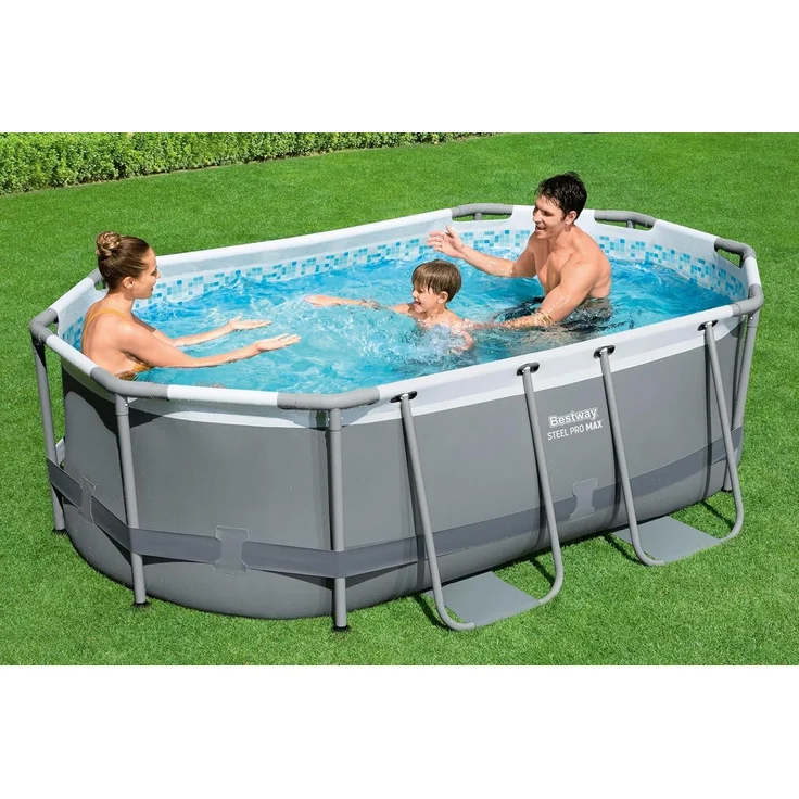 Best Way Pool-Set Grau 305 x 200 x 84 cm Stahl 42007937 – Bild 2