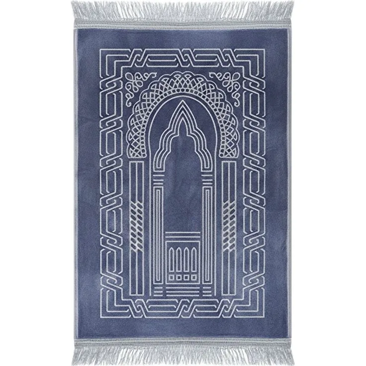 Gebetsteppich 120 x 80 cm - ideal als Geschenk Blaugrau Motiv 4