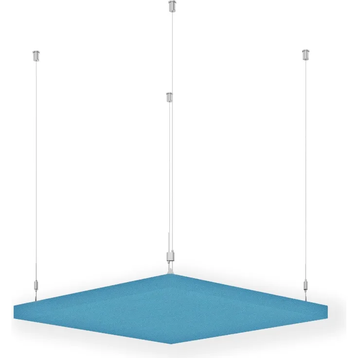 Rheinland Möbel FocusWall DAQ0808 – Quadratischer Akustik-Deckenabsorber 80×80 cm in Stofffarbe Marianna inkl. Chrom-Stahlseilen - Made in Germany - Klasse A, Stoffbezug, schwer entflammbar